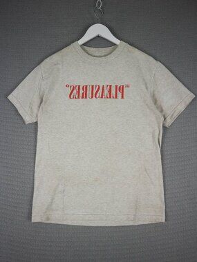 Pleasures Now Mens Medium Grey Tee Cotton Shirt Stained